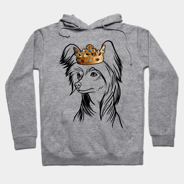 Chinese Crested Dog King Queen Wearing Crown Hoodie by millersye